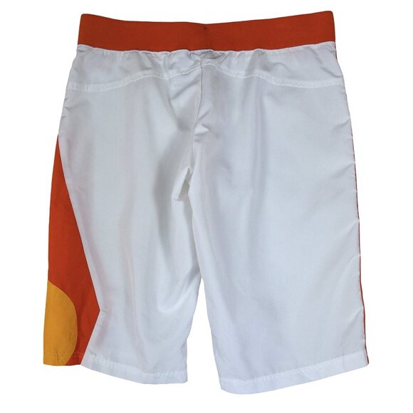Nike White Orange Longline Y2K Vibe Shorts Women’s M Streetwear - Picture 3 of 10